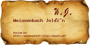 Weissenbach Jolán névjegykártya