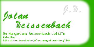 jolan weissenbach business card